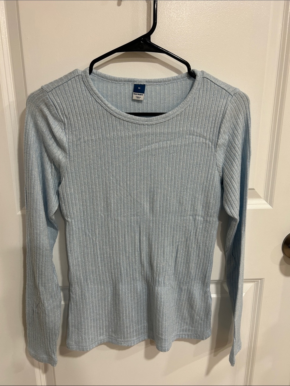Old Navy Pale Blue Ribbed Crewneck Long-Sleeve Sweater